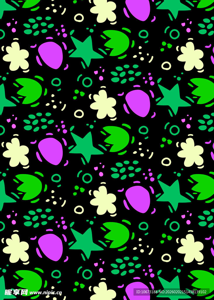 多彩星星爱心图案背景