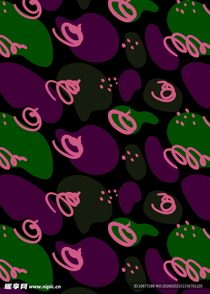 紫绿爱心图案背景