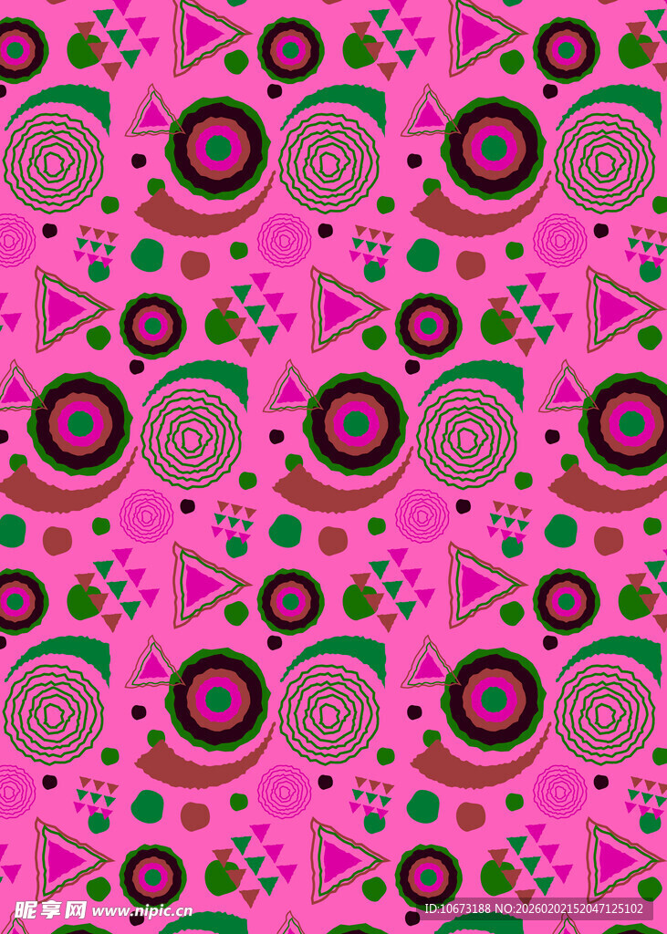 粉色几何图案无缝背景