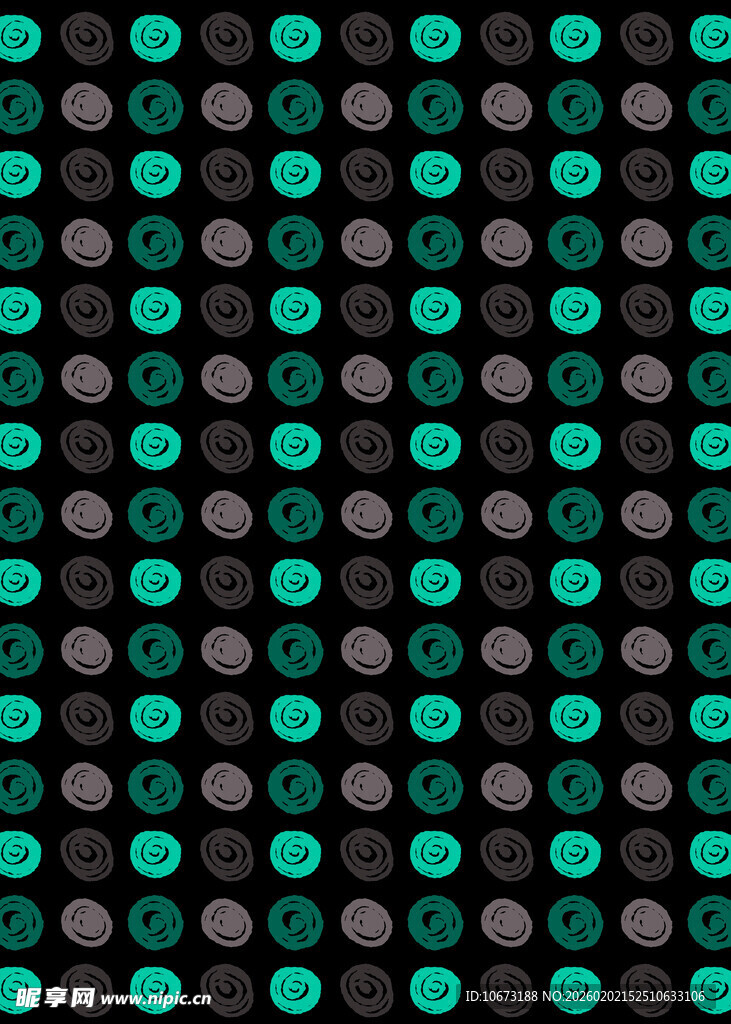 绿色圆点黑色背景几何图案