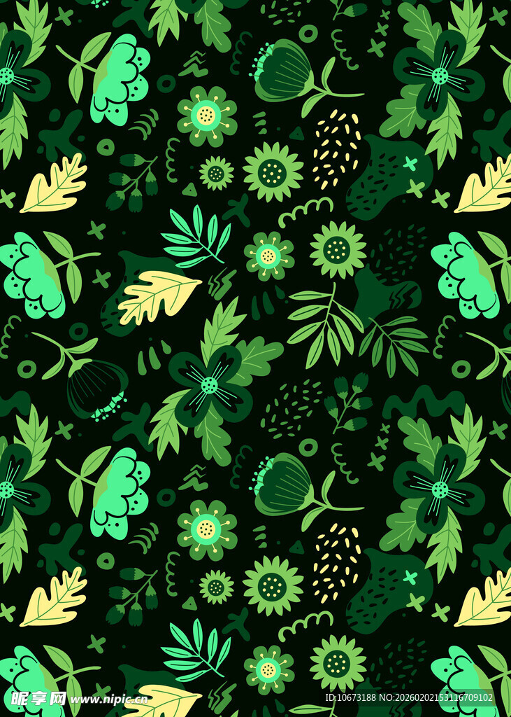 绿色植物图案背景