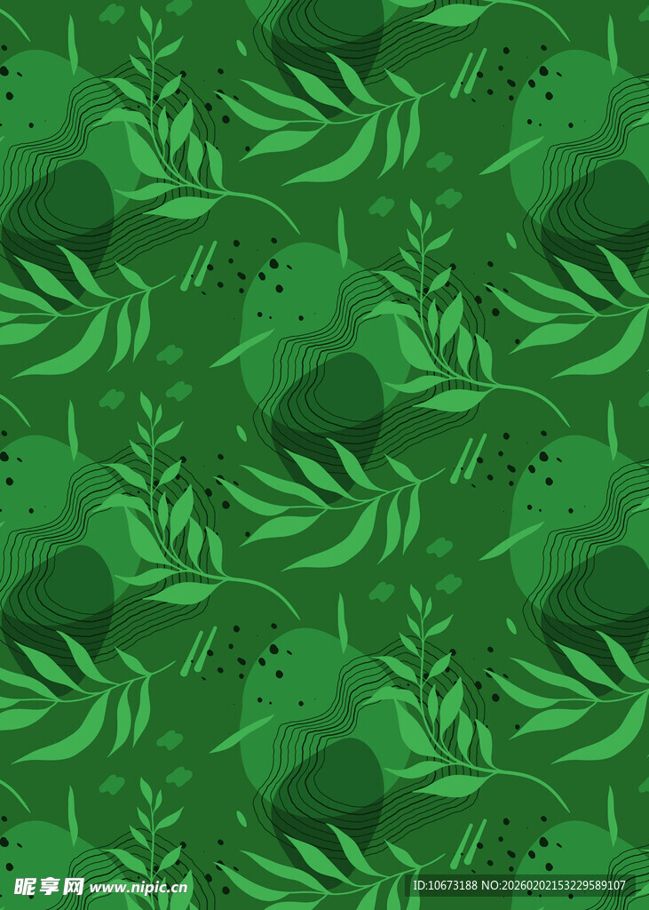绿色叶系无缝图案背景