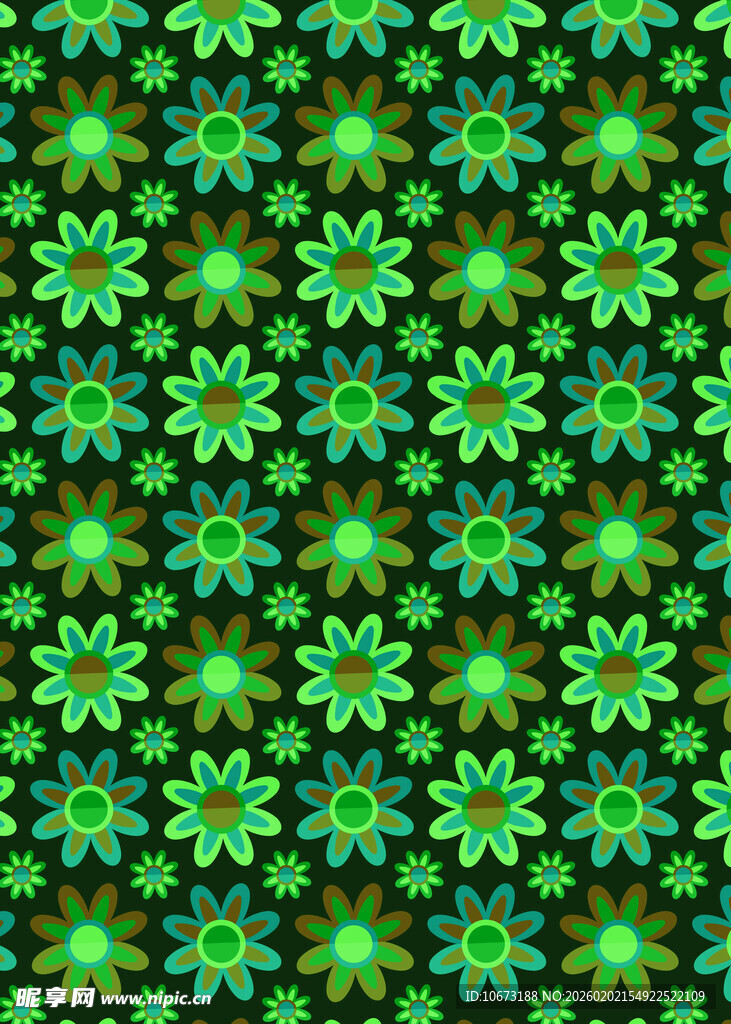 绿色花卉图案背景纹理