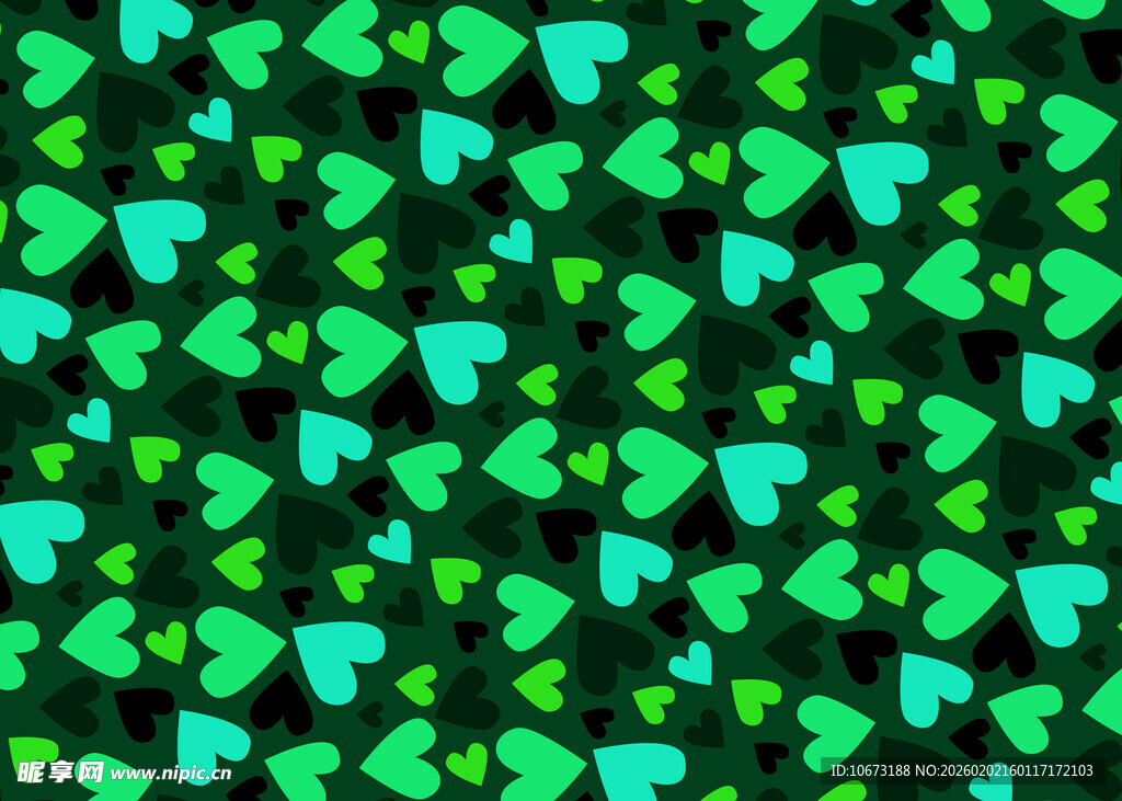 绿色心形图案背景纹理