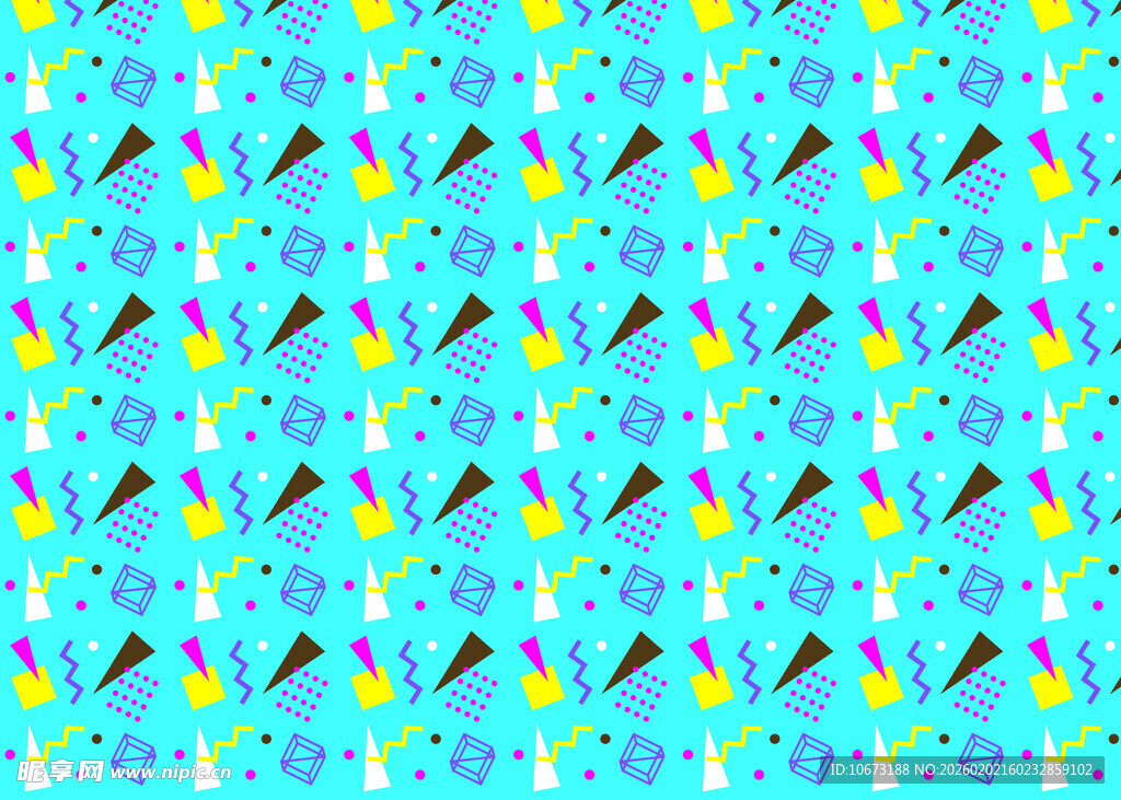 清新蓝底多彩图案纹理