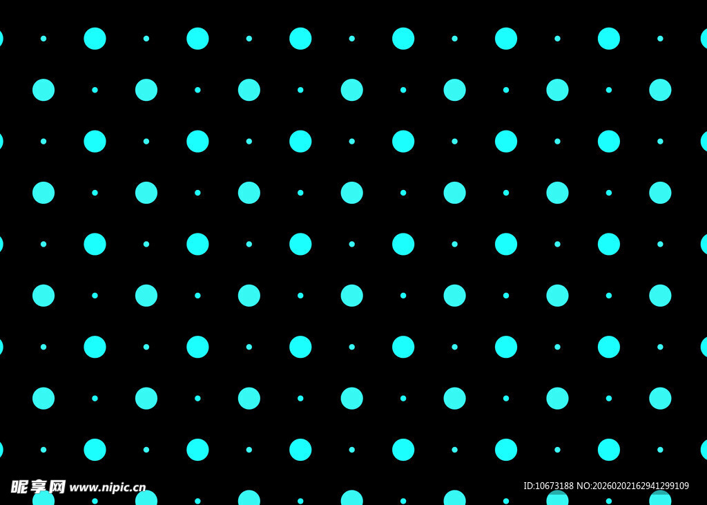 黑色背景上的蓝绿圆点图案