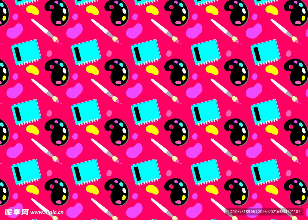 粉色系多彩图案背景