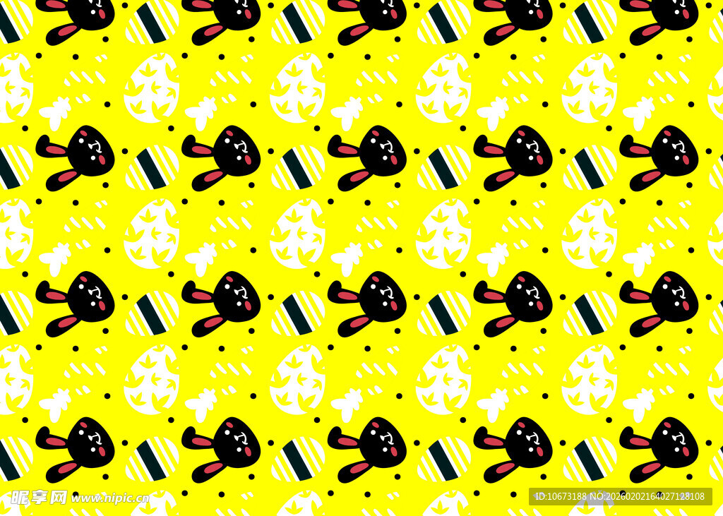 黄色背景黑色图案纹理