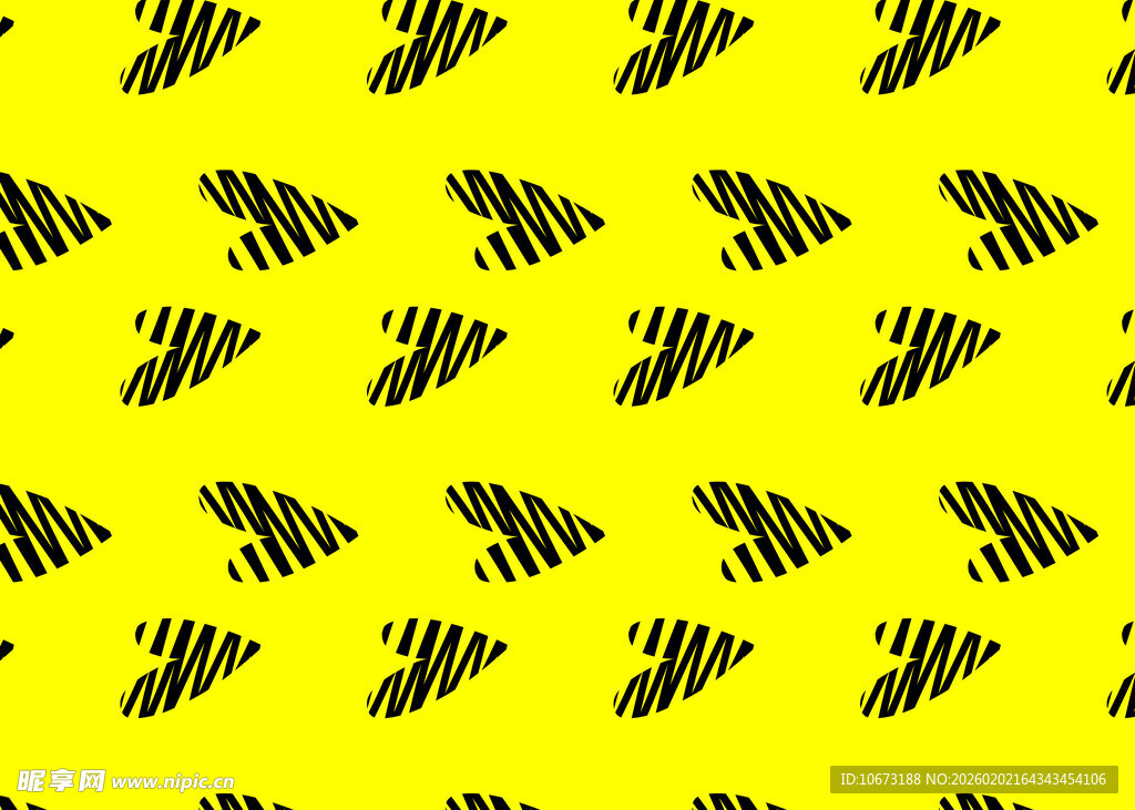 黄色背景黑色圣诞树图案