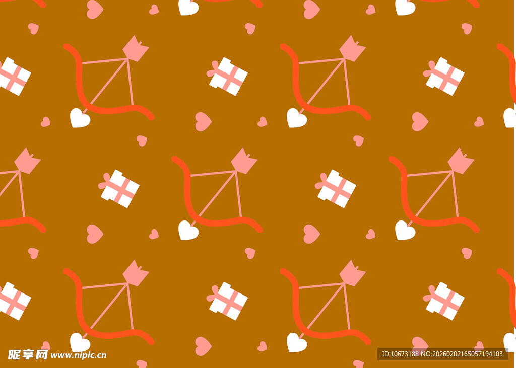 爱心弓箭图案背景纹理