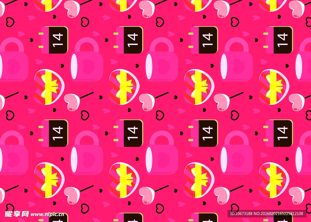 粉色背景趣味图案设计