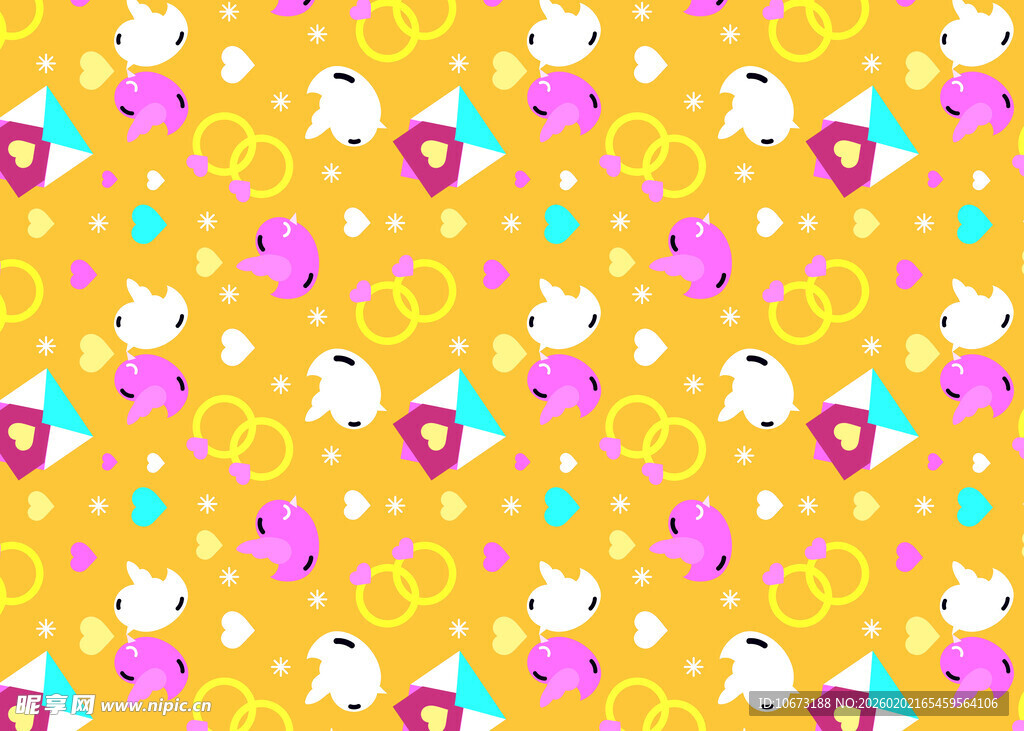 可爱独角兽花卉图案背景