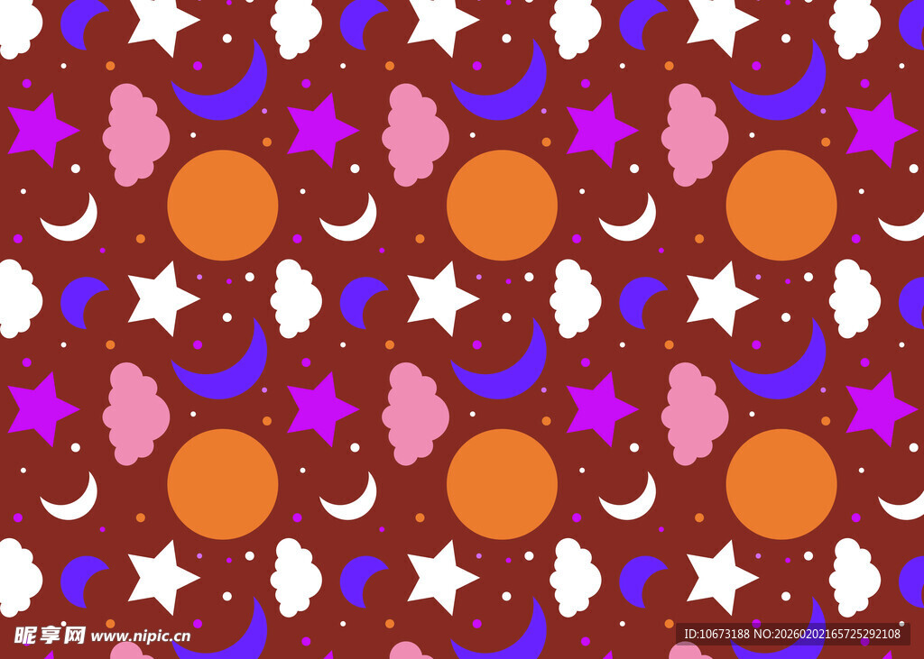 星星月亮笑脸图案背景