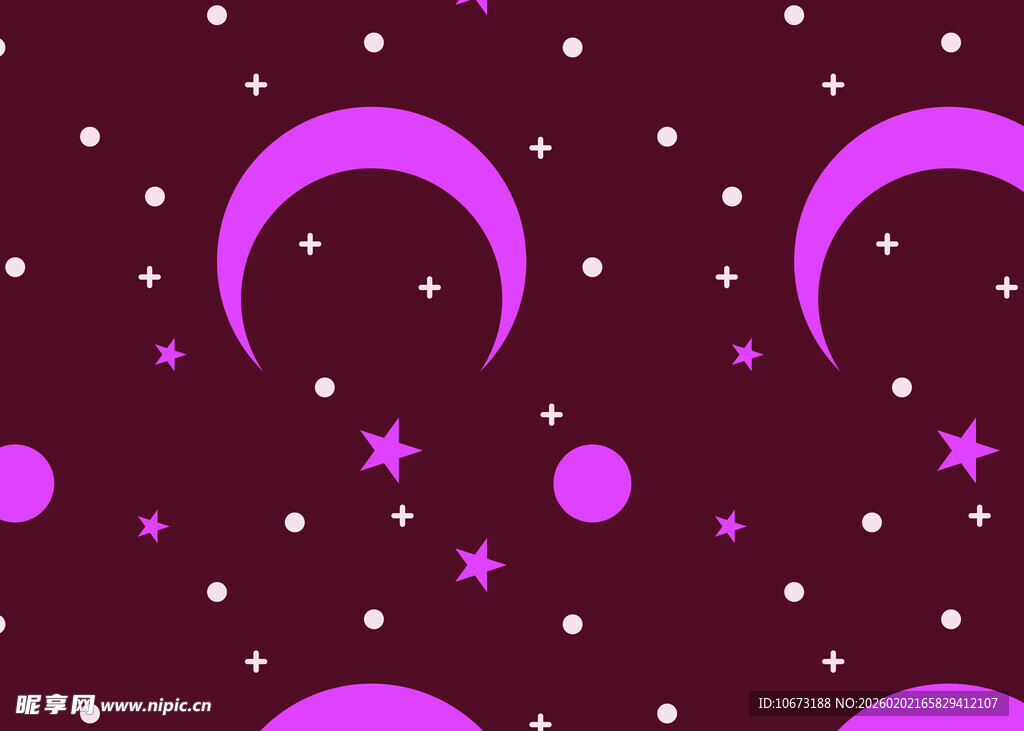 紫色梦幻星月图案背景