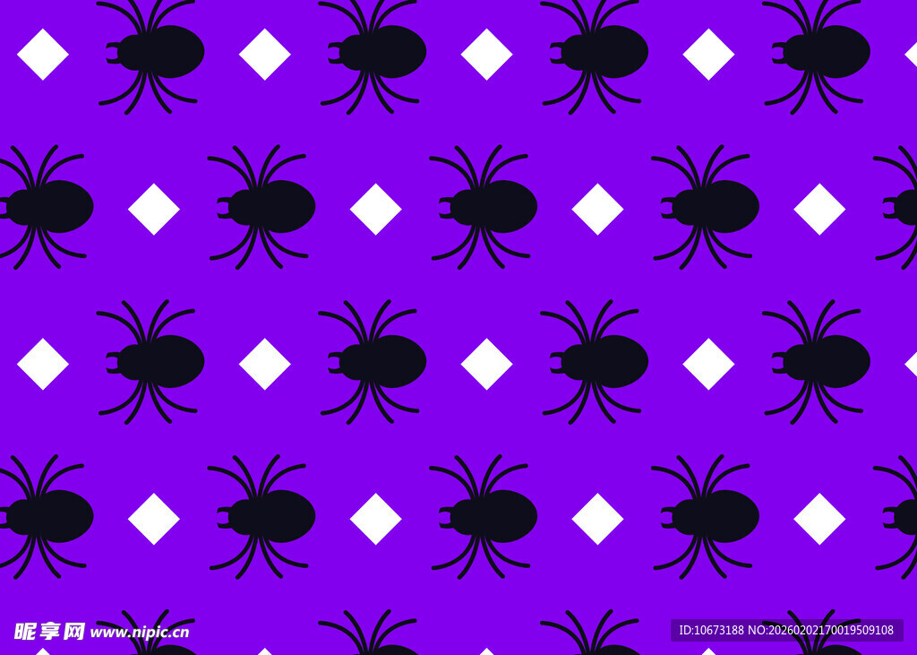 紫色背景蜘蛛图案设计