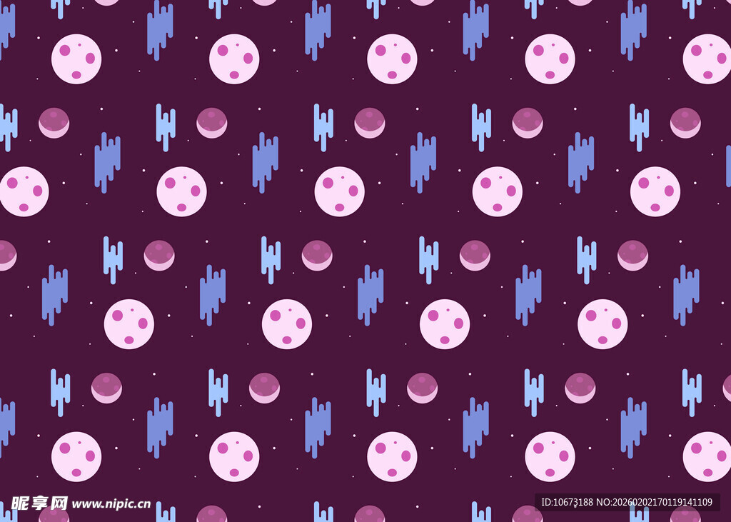 紫色背景鬼脸闪电图案