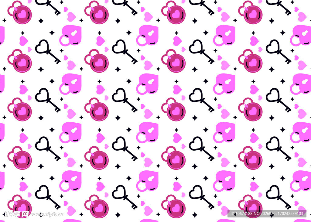 粉色卡通图案无缝背景图