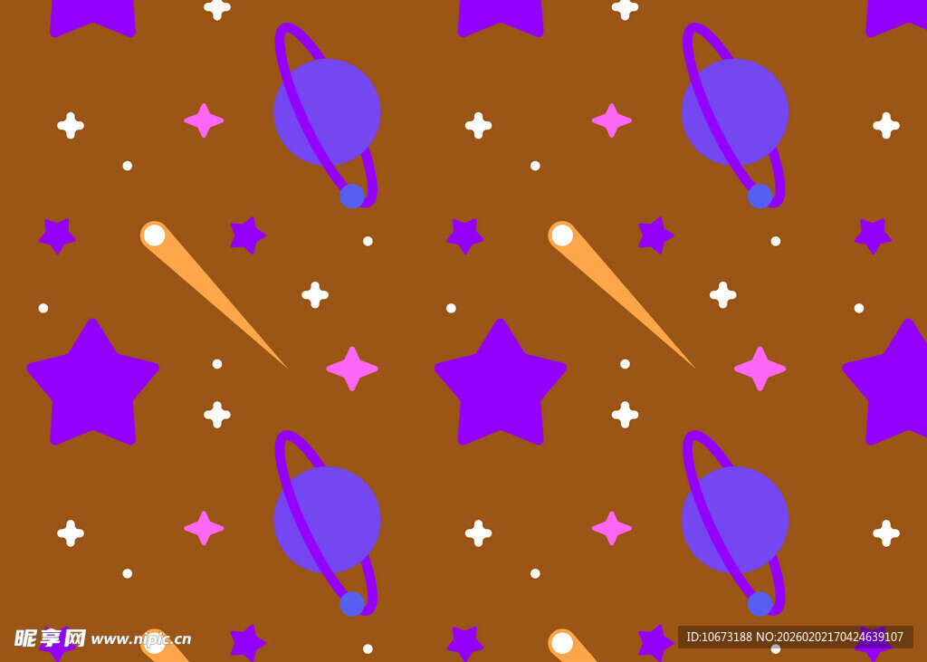 梦幻星空飞船图案背景