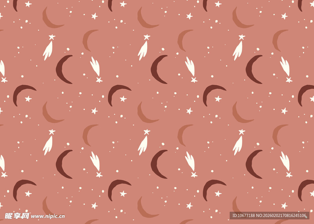 粉色月亮星星图案背景