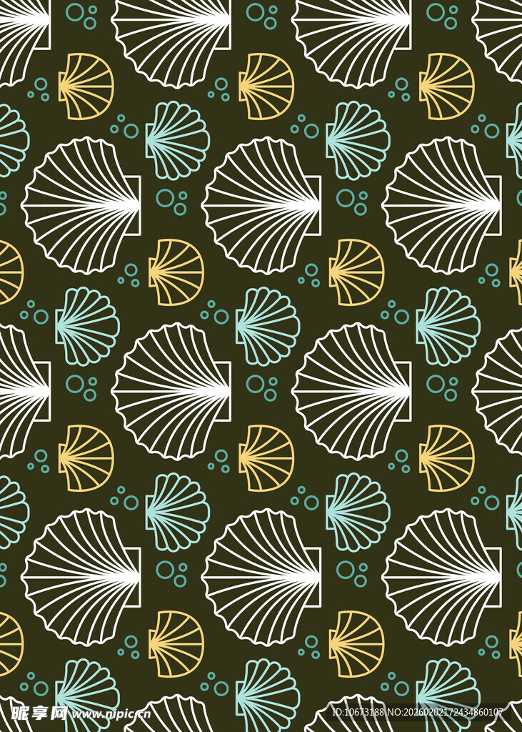 复古扇形图案无缝背景