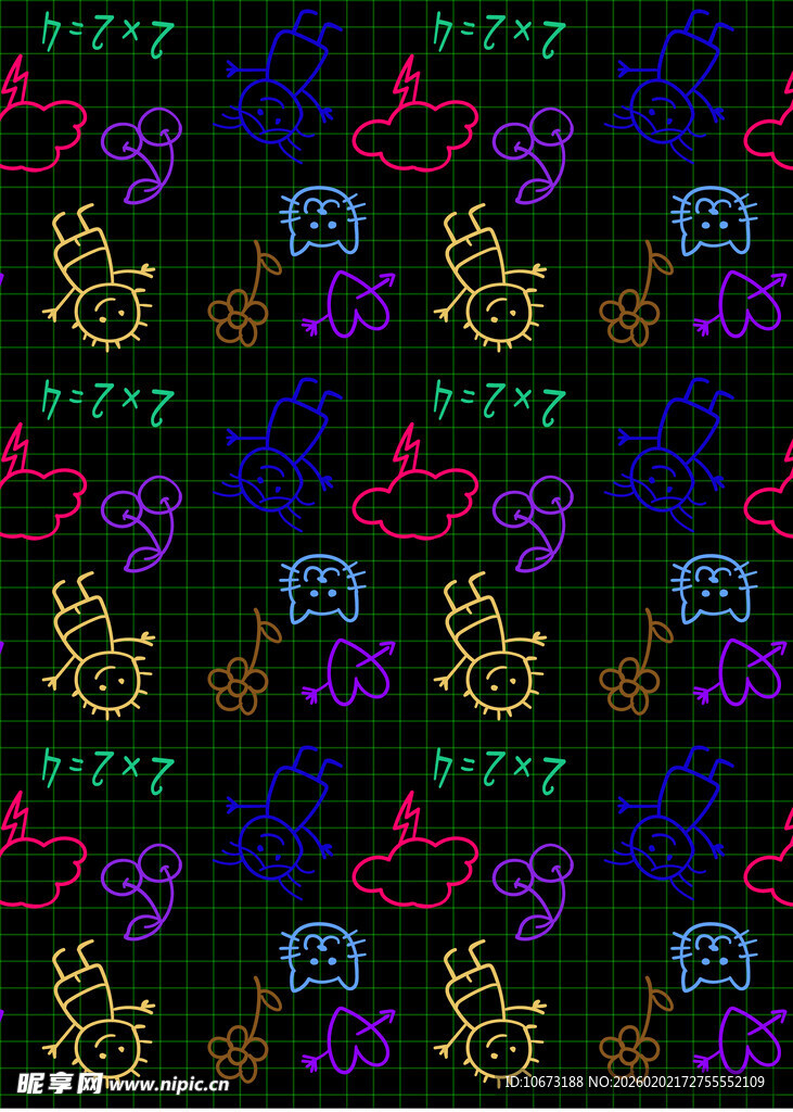 多彩圣诞元素图案背景