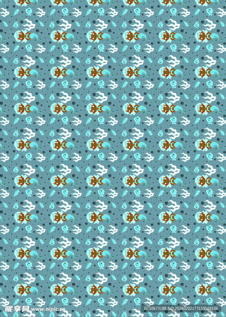 蓝底碎花图案纹理背景