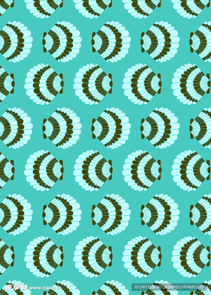 蓝底鱼形图案无缝背景