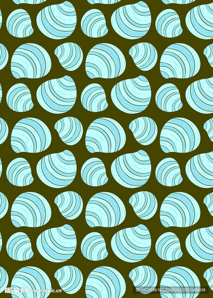 蓝白贝壳图案背景纹理