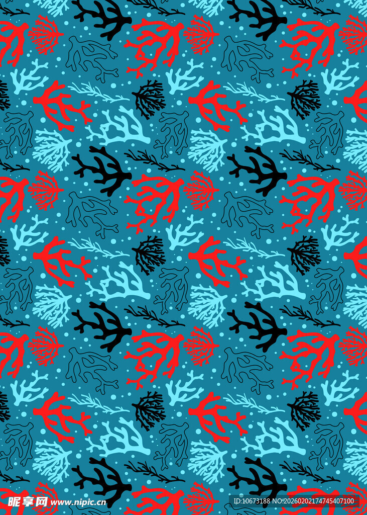 蓝红交织抽象花纹图案