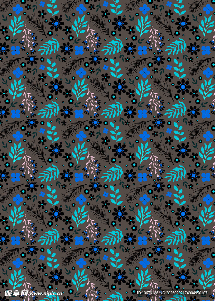 多彩花卉图案背景纹理