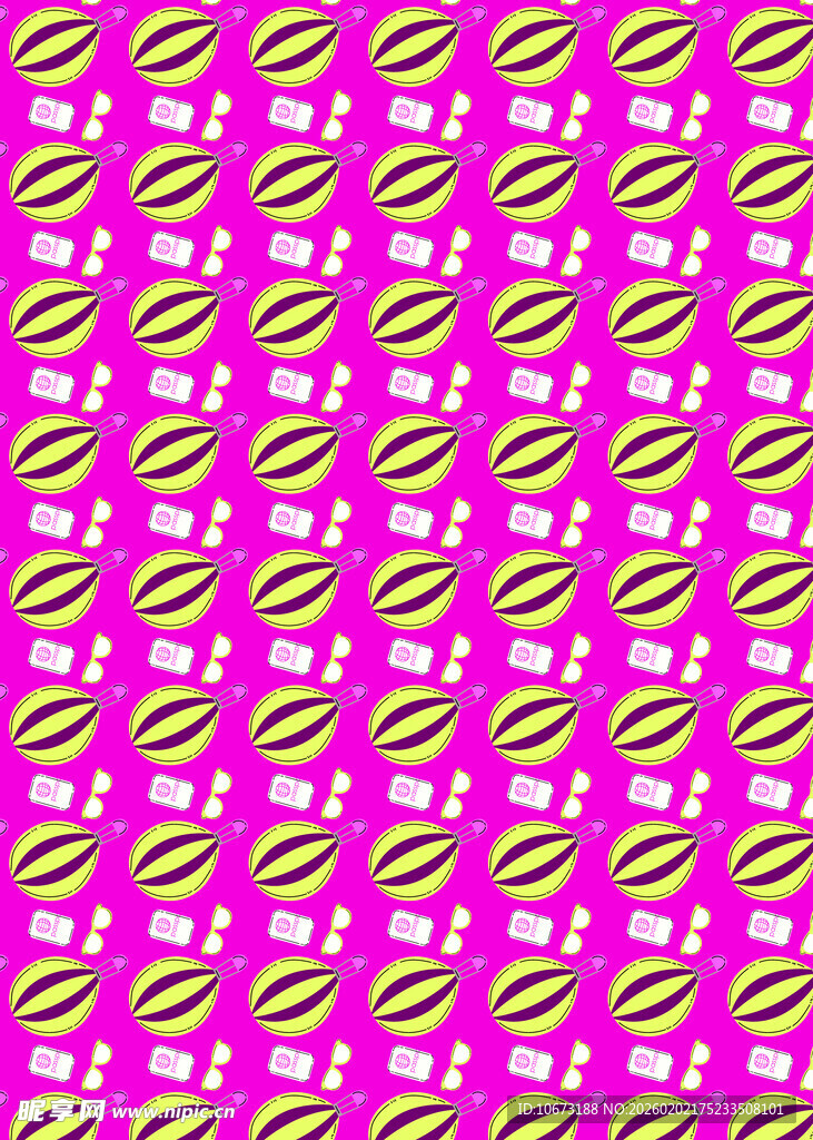 粉色背景香蕉图案无缝纹理
