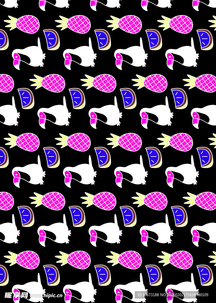 多彩卡通图案无缝背景