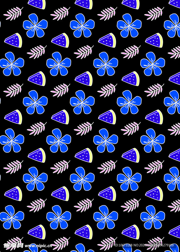 蓝色几何图案黑色背景纹理