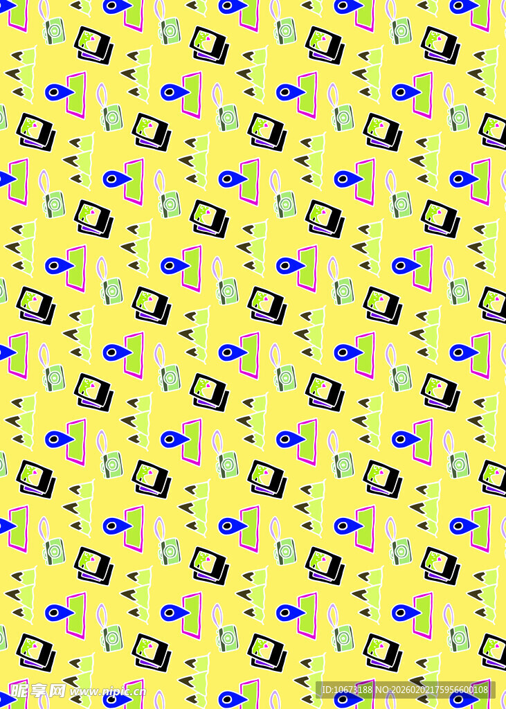 黄色背景多彩图案纹理