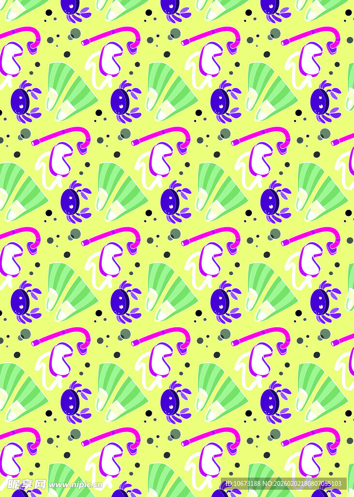 热带风情鹦鹉花卉图案