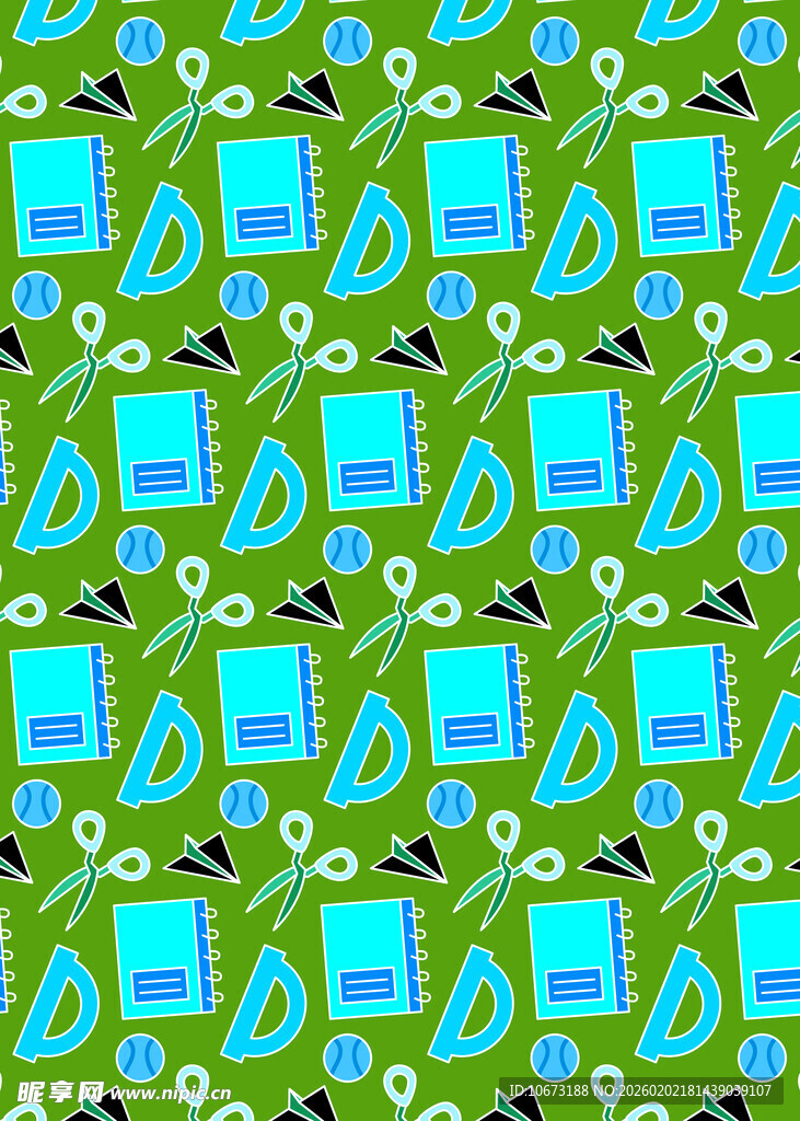 绿色背景几何图案无缝纹理