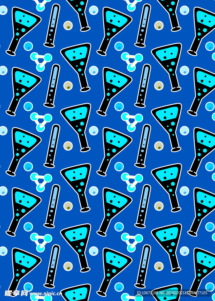 蓝色鸡尾酒图案背景纹理