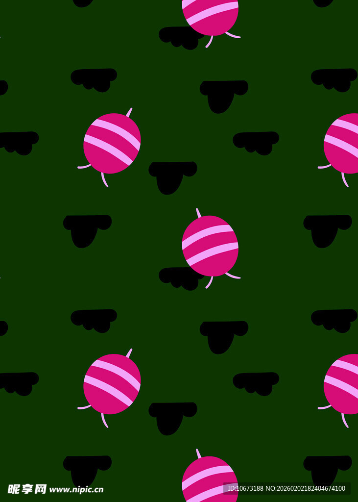 黑色背景上的粉色条纹图案