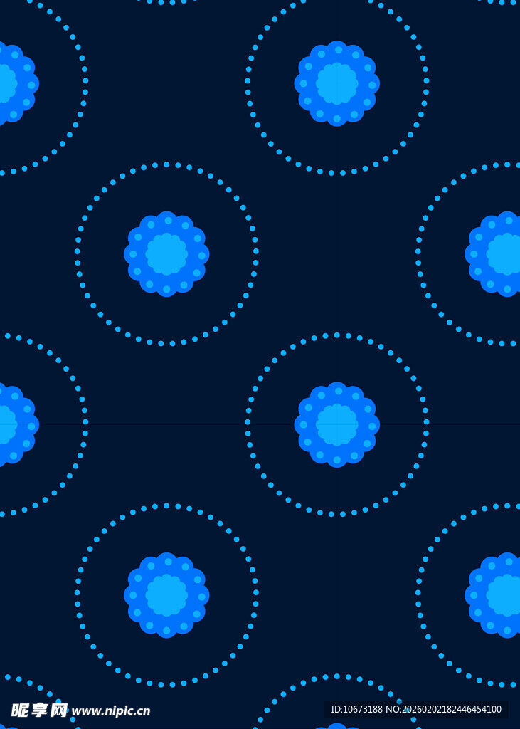 蓝色几何圆点重复图案背景