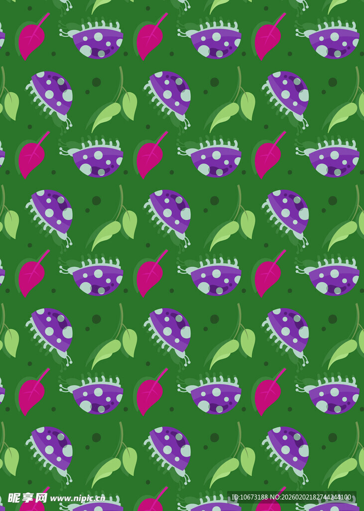 绿色背景花卉图案设计