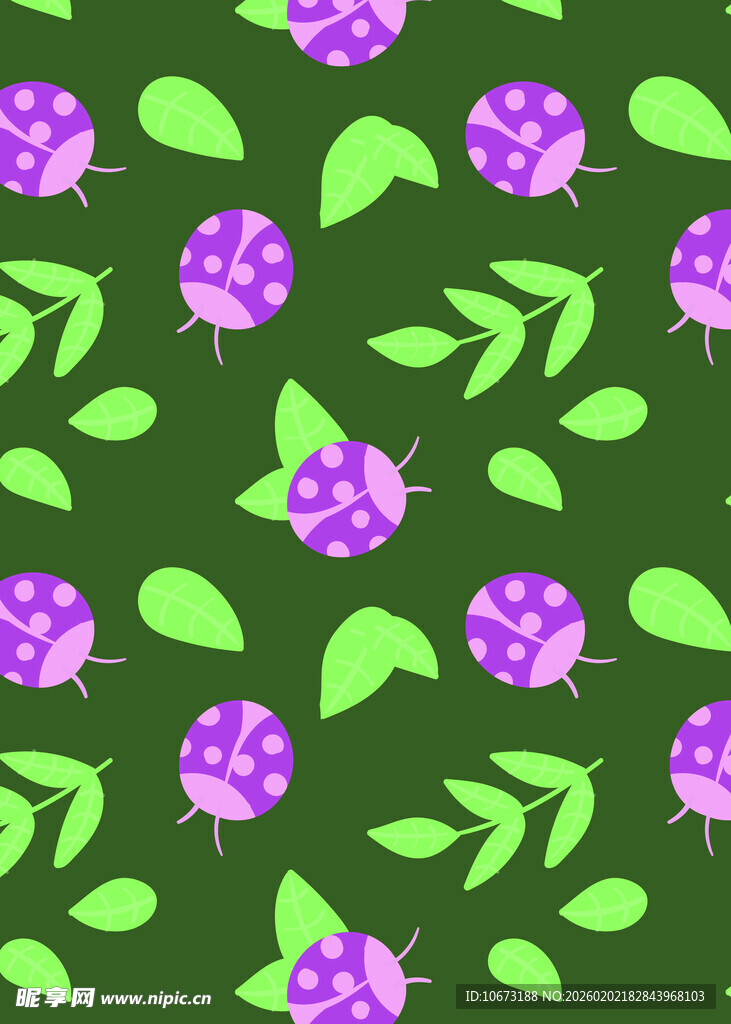 紫色浆果绿叶图案背景