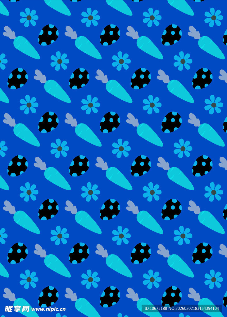 蓝色花卉图案背景纹理