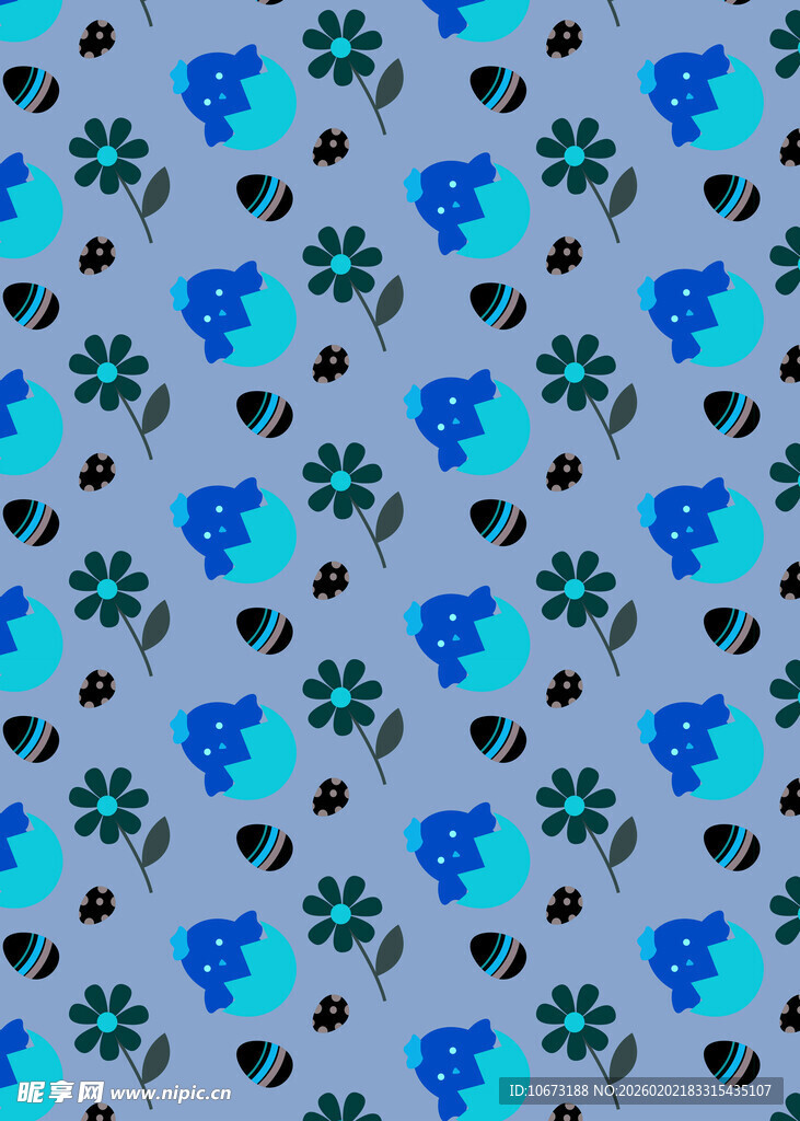 蓝紫色花卉图案背景