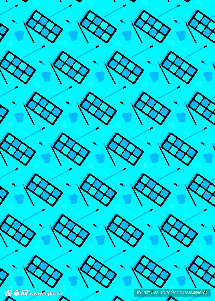 蓝色计算器图案背景