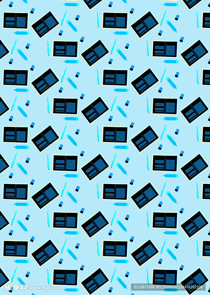 蓝色背景电子产品图案