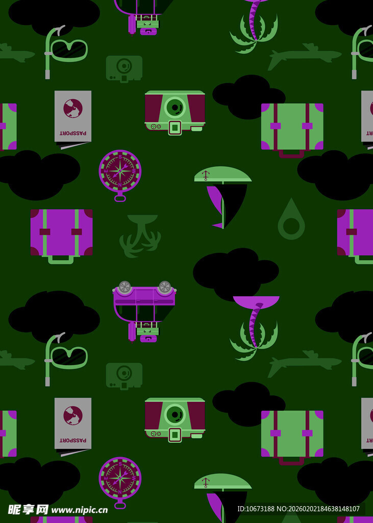 绿色背景的游戏元素图案