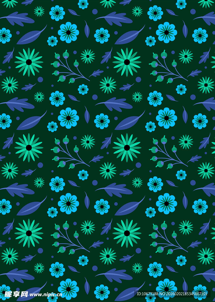 绿色花卉图案背景纹理