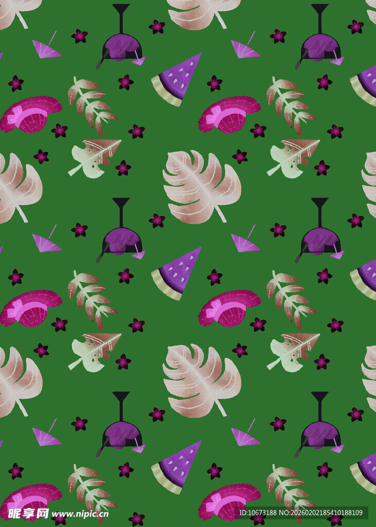 绿色花卉图案纹理背景