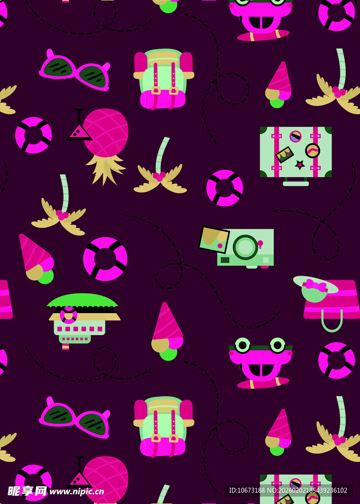 多彩潮流元素无缝图案