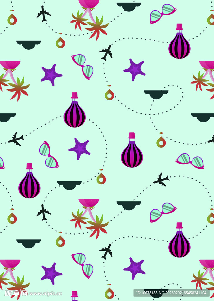 多彩圣诞装饰图案背景